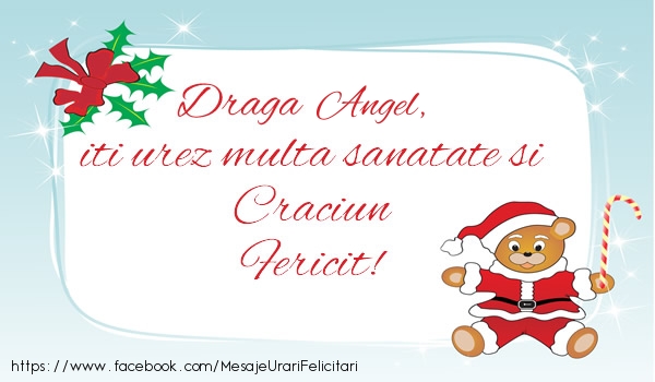 Felicitari de Craciun - Angel iti urez multa sanatate si Craciun Fericit!
