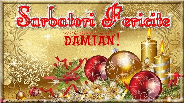 Felicitari de Craciun - Globuri | Sarbatori fericite Damian!
