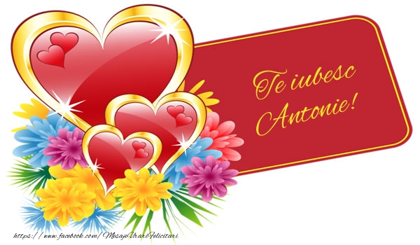 Felicitari de dragoste - ❤️❤️❤️ Flori & Inimioare | Te iubesc Antonie!