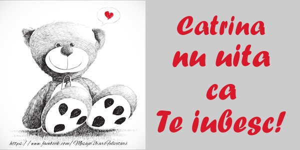 Felicitari de dragoste - Ursuleti | Catrina nu uita ca Te iubesc!