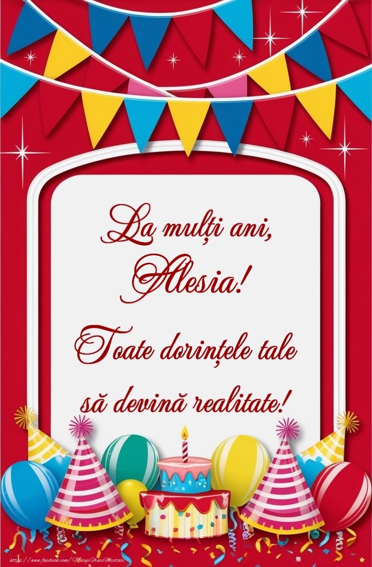 Felicitari de la multi ani - Tort, baloane la petrecere pentru fete