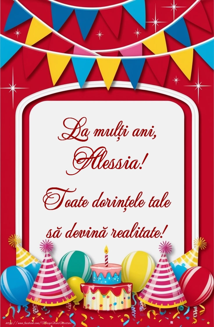 Felicitari de la multi ani - Tort, baloane la petrecere pentru fete