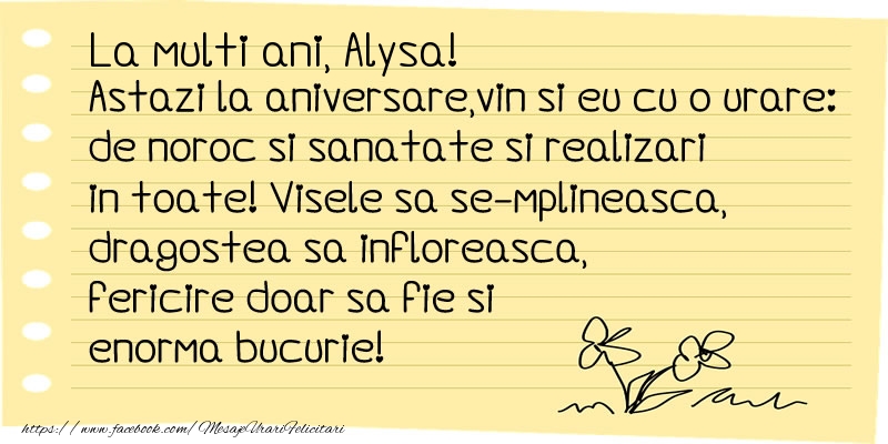  Felicitari de la multi ani - Flori & Mesaje | La multi ani Alysa!