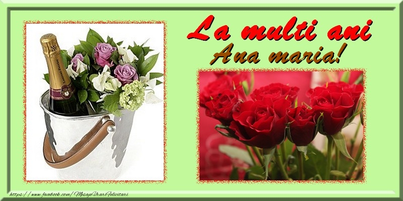  Felicitari de la multi ani - Flori & Trandafiri & 1 Poza & Ramă Foto | La multi ani Ana Maria