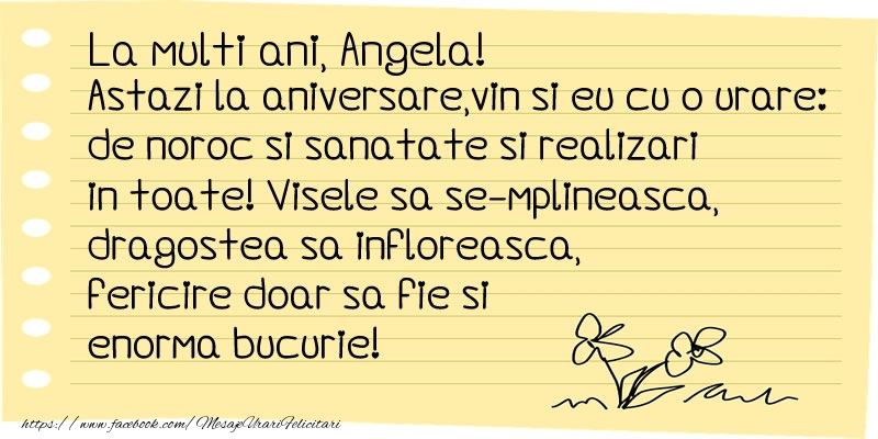  Felicitari de la multi ani - Flori & Mesaje | La multi ani Angela!