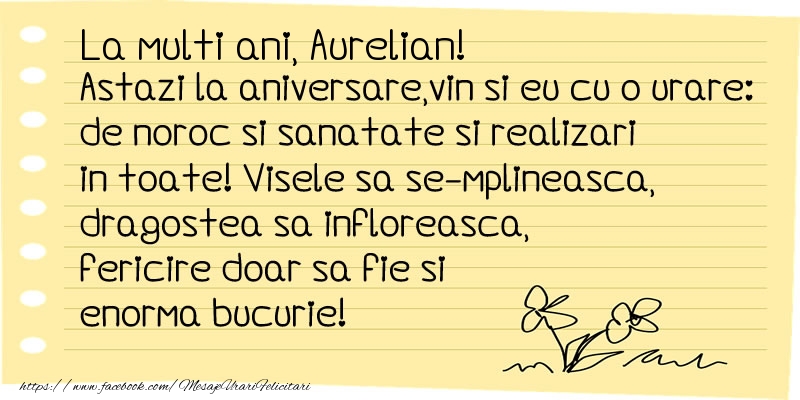  Felicitari de la multi ani - Flori & Mesaje | La multi ani Aurelian!