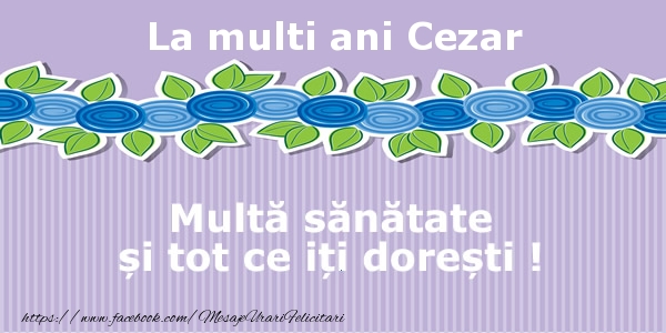  Felicitari de la multi ani - Flori | La multi ani Cezar Multa sanatate si tot ce iti doresti !