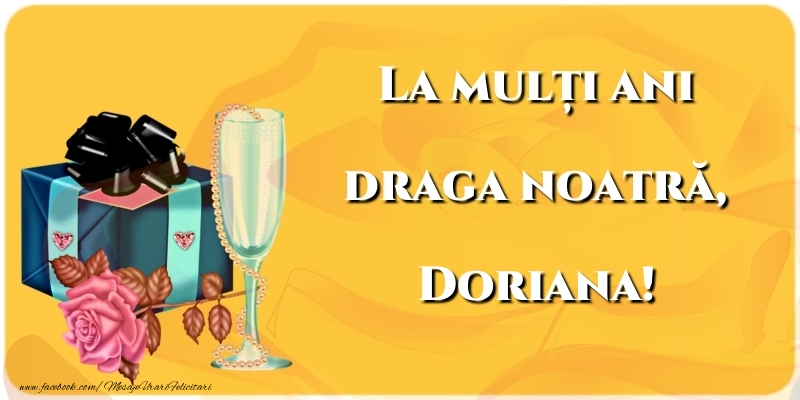  Felicitari de la multi ani - Sampanie & Trandafiri | La mulți ani draga noatră, Doriana