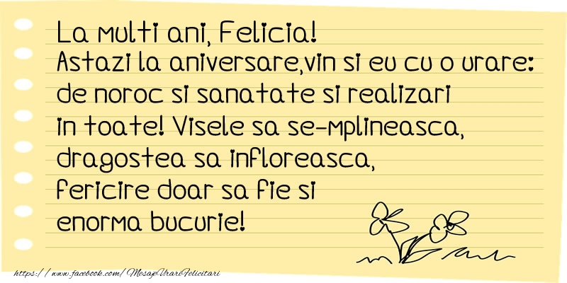  Felicitari de la multi ani - Flori & Mesaje | La multi ani Felicia!