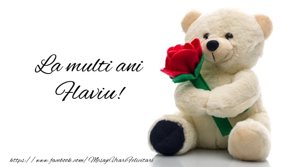 Felicitari de la multi ani - Trandafiri & Ursuleti | La multi ani Flaviu!