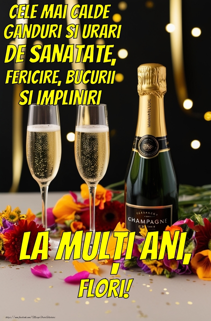 Felicitari de la multi ani - Felicitare cu șampanie personalizată cu nume