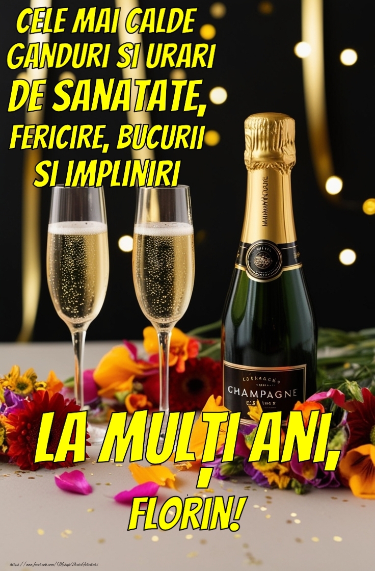  Felicitari de la multi ani - Felicitare cu șampanie personalizată cu nume