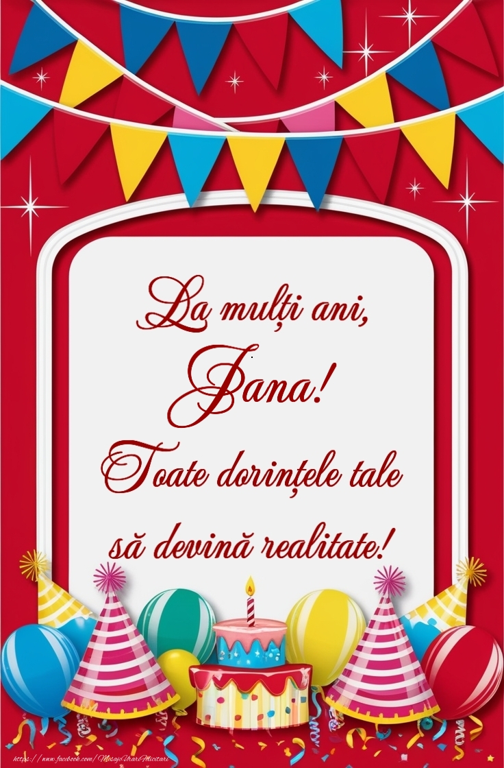 Felicitari de la multi ani - Tort, baloane la petrecere pentru fete