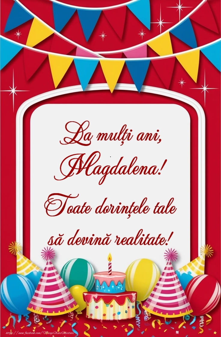 Felicitari de la multi ani - Tort, baloane la petrecere pentru fete