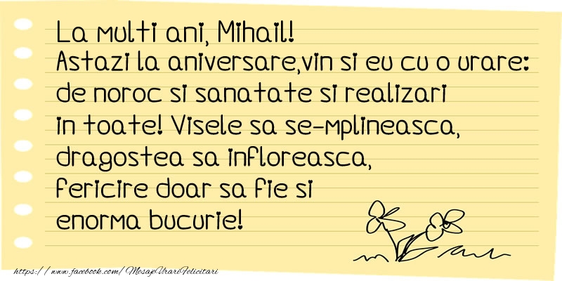  Felicitari de la multi ani - Flori & Mesaje | La multi ani Mihail!