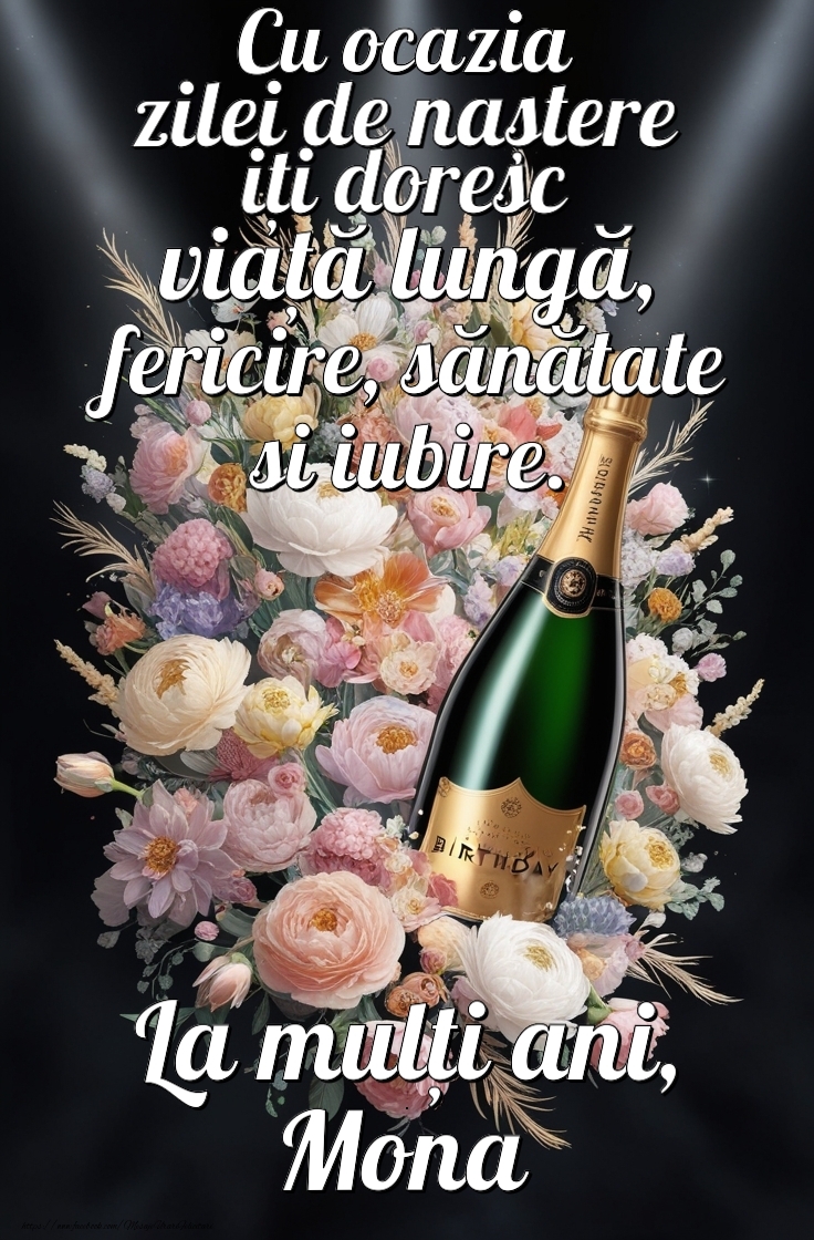 Felicitari de la multi ani - Flori & Sampanie | Personalizează felicitarea cu nume