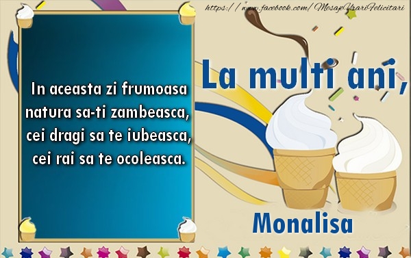  Felicitari de la multi ani - Tort & 1 Poza & Ramă Foto | La multi ani, Monalisa!