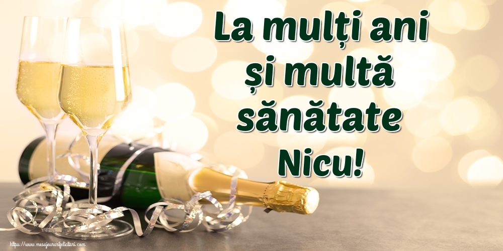 La multi ani La mulți ani și multă sănătate Nicu!