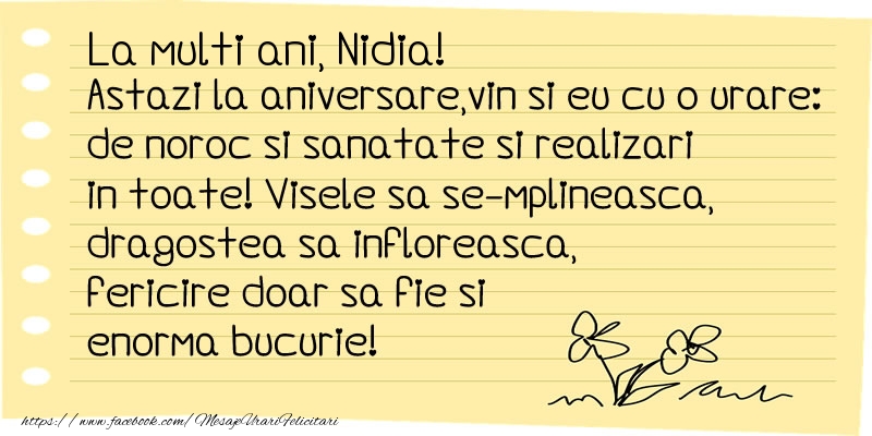  Felicitari de la multi ani - Flori & Mesaje | La multi ani Nidia!