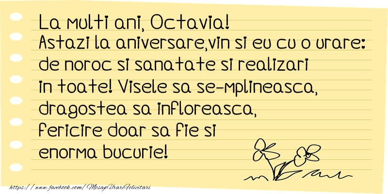  Felicitari de la multi ani - Flori & Mesaje | La multi ani Octavia!