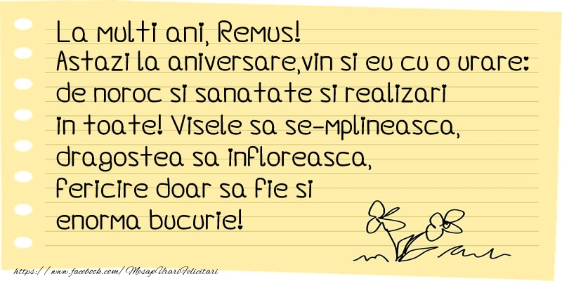  Felicitari de la multi ani - Flori & Mesaje | La multi ani Remus!