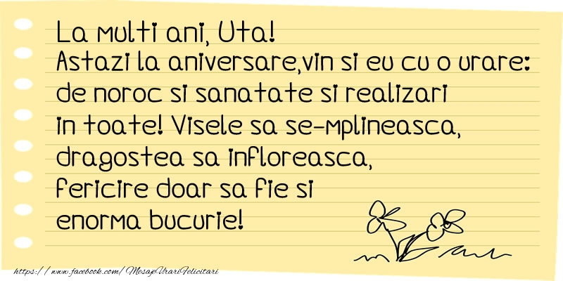  Felicitari de la multi ani - Flori & Mesaje | La multi ani Uta!
