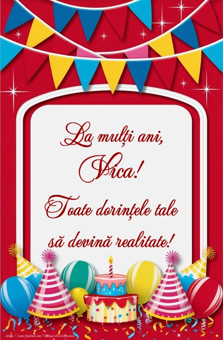 Felicitari de la multi ani - Tort, baloane la petrecere pentru fete