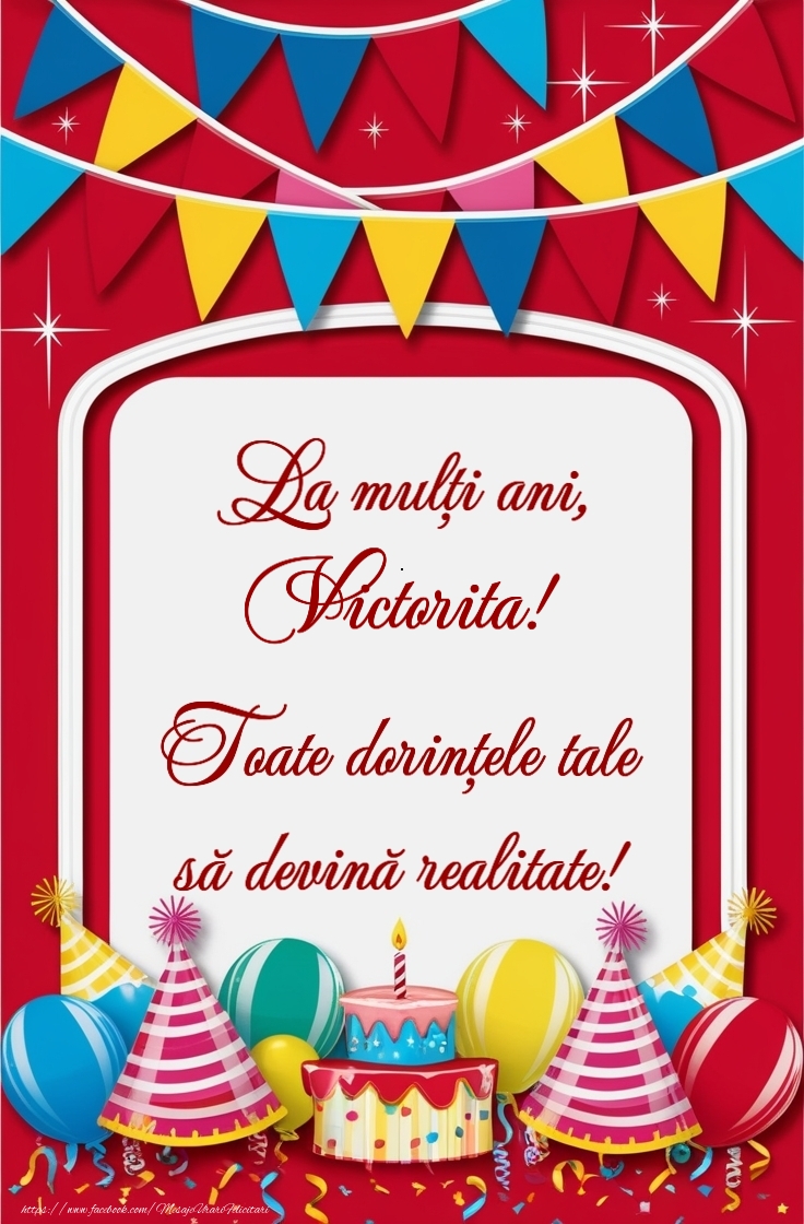 Felicitari de la multi ani - Tort, baloane la petrecere pentru fete