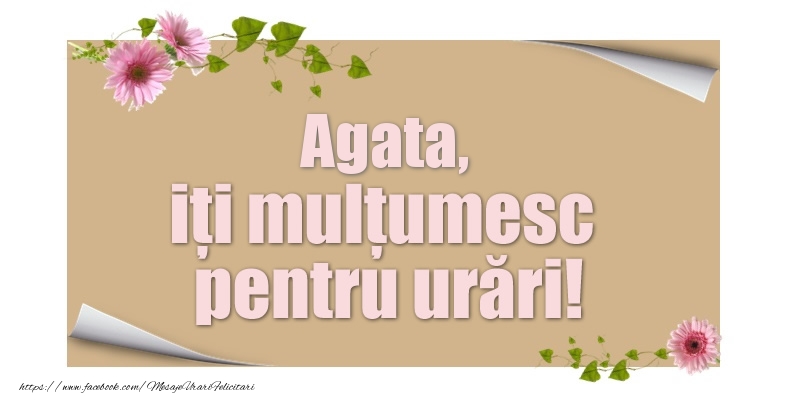 Felicitari de multumire - Flori | Agata, iți mulțumesc pentru urări!