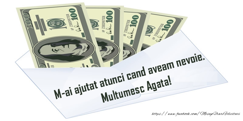 Felicitari de multumire - M-ai ajutat atunci cand aveam nevoie. Multumesc Agata!