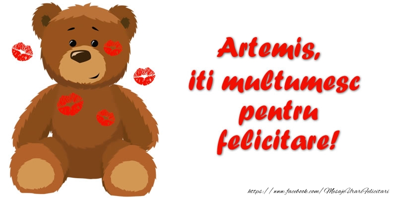 Felicitari de multumire - Artemis iti multumesc pentru felicitare!