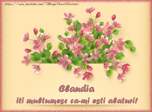  Felicitari de multumire - Flori | Claudia, iti multumesc ca-mi esti alaturi!