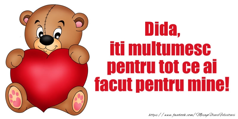 Multumire Dida iti multumesc pentru tot ce ai facut pentru mine!