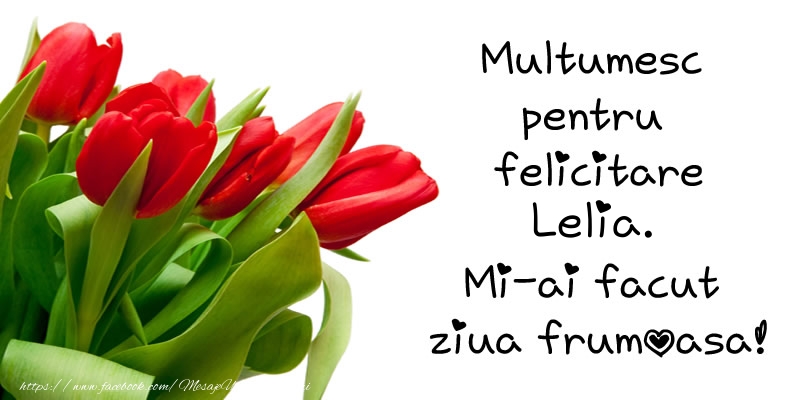 Felicitari de multumire - Lalele | Multumesc pentru  felicitare Lelia! Mi-ai facut  ziua frumoasa!