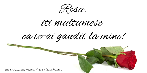 Felicitari de multumire - Trandafiri | Rosa iti multumesc ca te-ai gandit la mine!