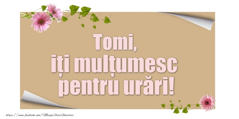 Felicitari de multumire - Flori | Tomi, iți mulțumesc pentru urări!