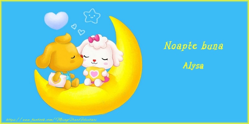  Felicitari de noapte buna - ❤️❤️❤️ Luna & Animație & Inimioare | Noapte buna Alysa