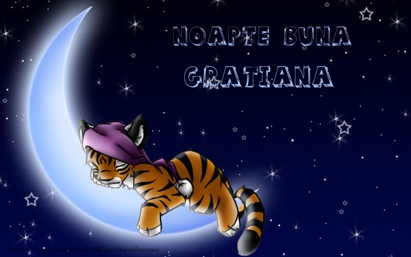 Felicitari de noapte buna - Luna & Stele & Animație | Noapte buna Gratiana