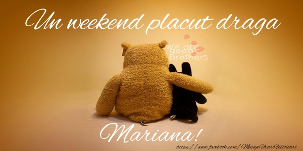  Felicitari de prietenie - Ursuleti | Un weekend placut draga Mariana!