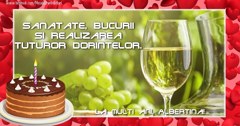 Felicitari de zi de nastere - Tort & 1 Poza & Ramă Foto | La multi ani, Albertina!