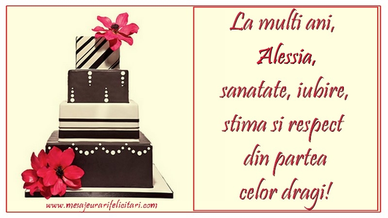 Felicitari de zi de nastere - La multi ani, Alessia