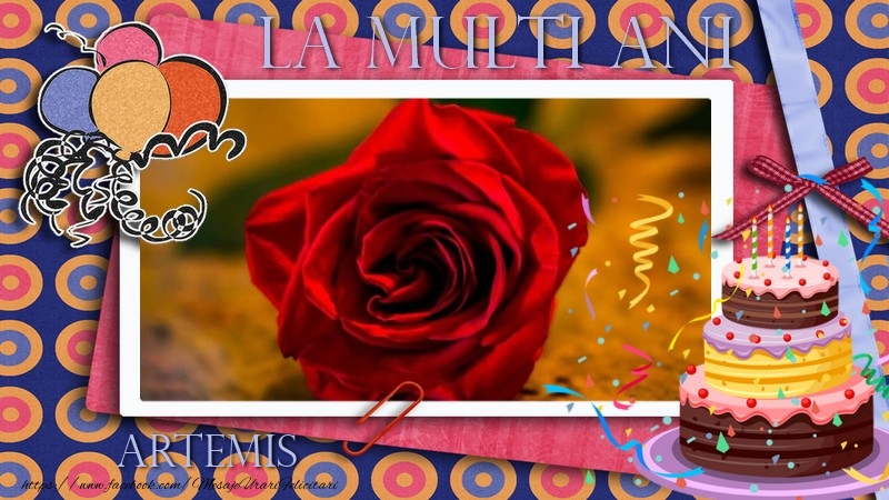 Felicitari de zi de nastere - Baloane & Tort & 1 Poza & Ramă Foto | La multi ani, Artemis!
