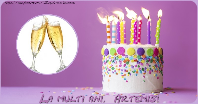  Felicitari de zi de nastere - Tort & 1 Poza & Ramă Foto | La multi ani Artemis