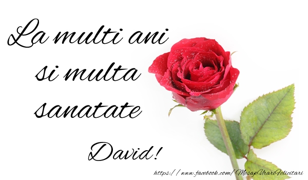  Felicitari de zi de nastere - Trandafiri | La multi ani si multa sanatate David!