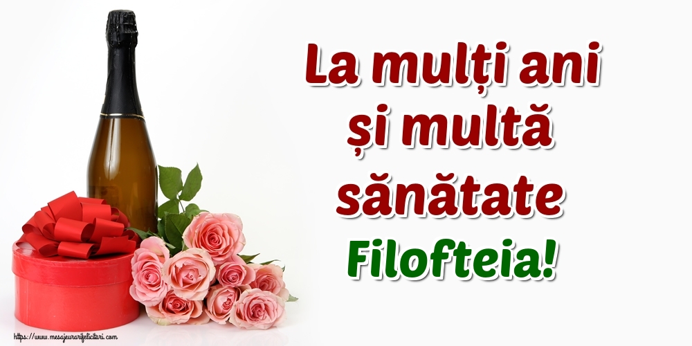 Felicitari de zi de nastere - Flori & Sampanie | La mulți ani și multă sănătate Filofteia!