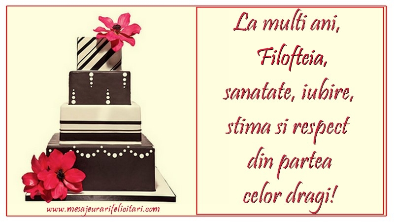 Felicitari de zi de nastere - La multi ani, Filofteia
