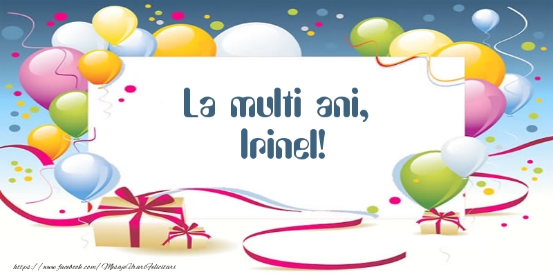 Felicitari de zi de nastere - Baloane | La multi ani, Irinel!