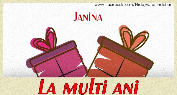 Felicitari de zi de nastere - Janina La multi ani