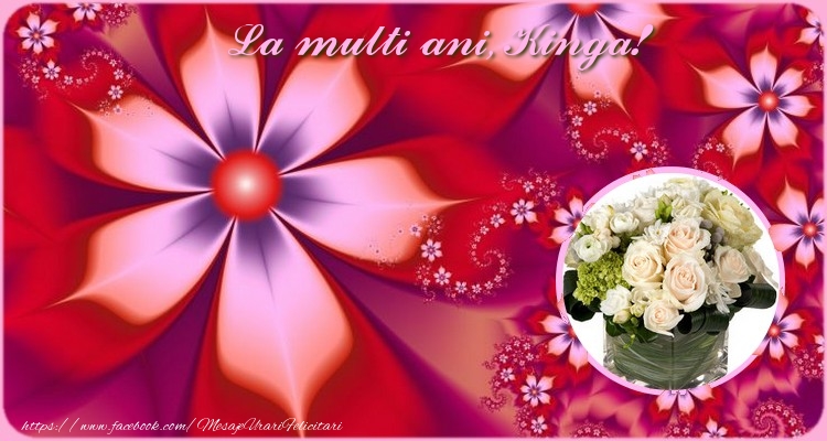 Felicitari de zi de nastere - Flori & 1 Poza & Ramă Foto | La multi ani Kinga