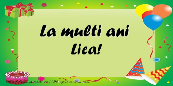 Felicitari de zi de nastere - Baloane & Confetti | La multi ani Lica!